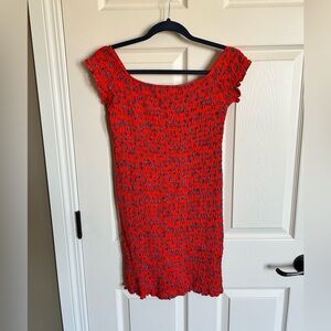 Urban Outfitters Red Floral Mini Dress
